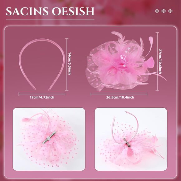 5895 Fascinators Hats For Women Classic Satin Tea Party Headwear Fascinator - Picture 3 of 6